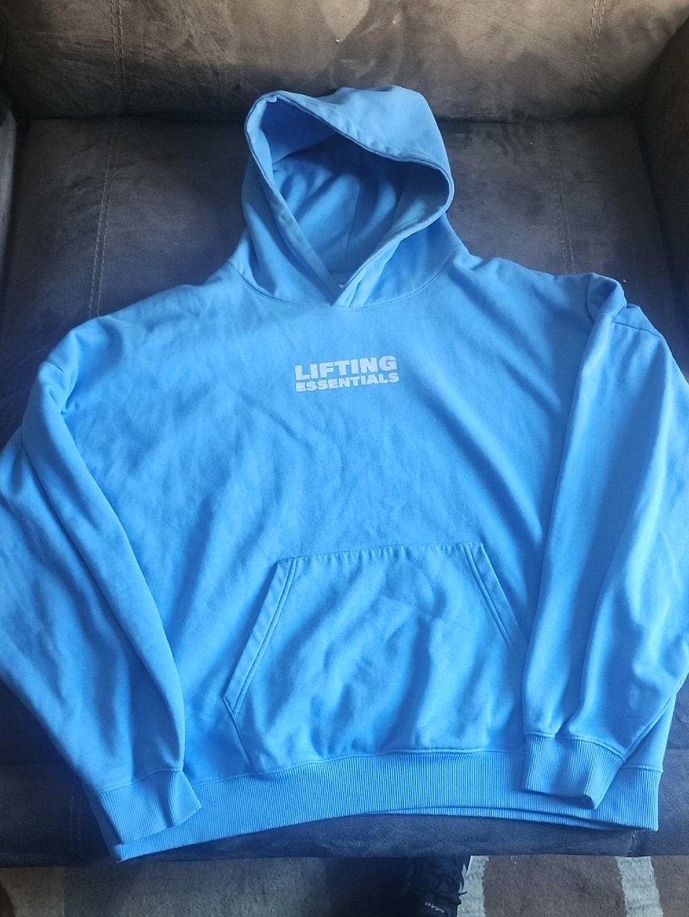 Gymshark Lifting Essentials Sky Blue Crewneck Hoodie